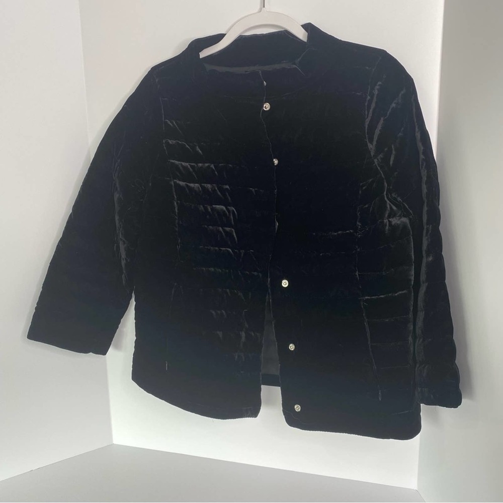 Talbots Black Velvet Jacket Size 8 NWT